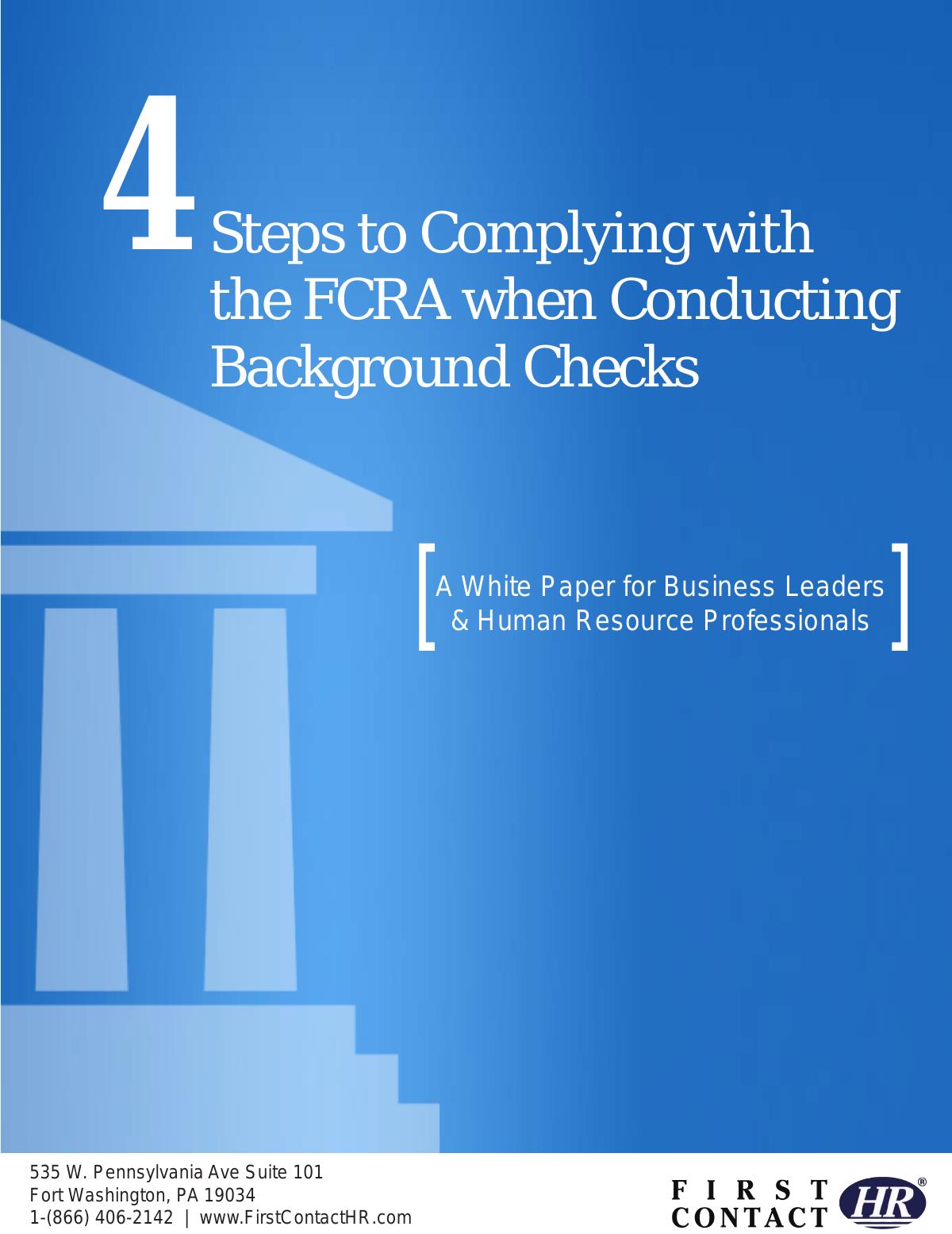 4 Steps to Complying with the FCRA when Conducting Background Checks